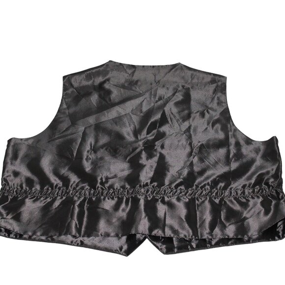 Pronto Uomo 2XL Black Gray Vest Waist Coat Striped Formal Wedding Prom 5 Button - Picture 5 of 12